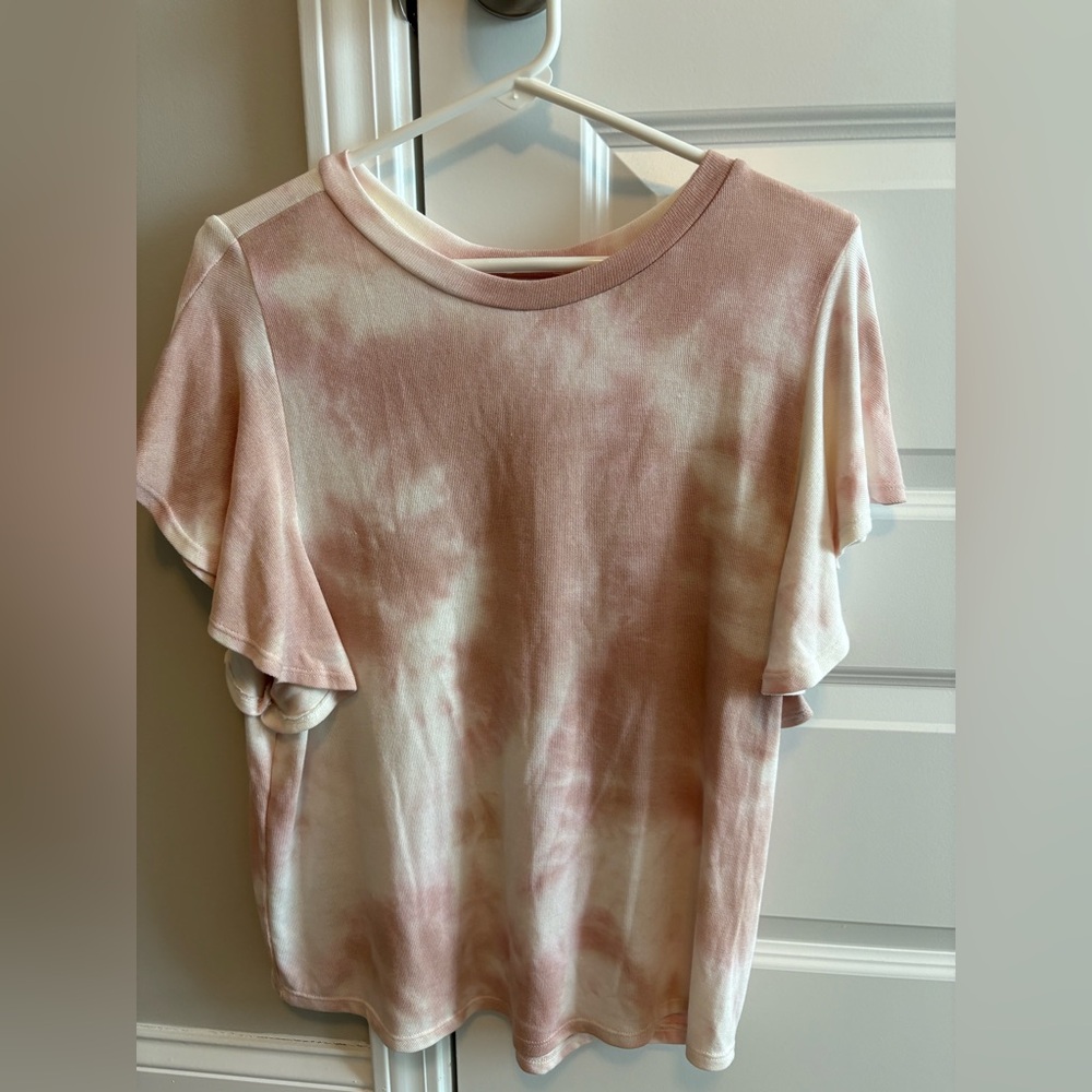 Cherish Blush Tie-Dye Short Sleeve Top